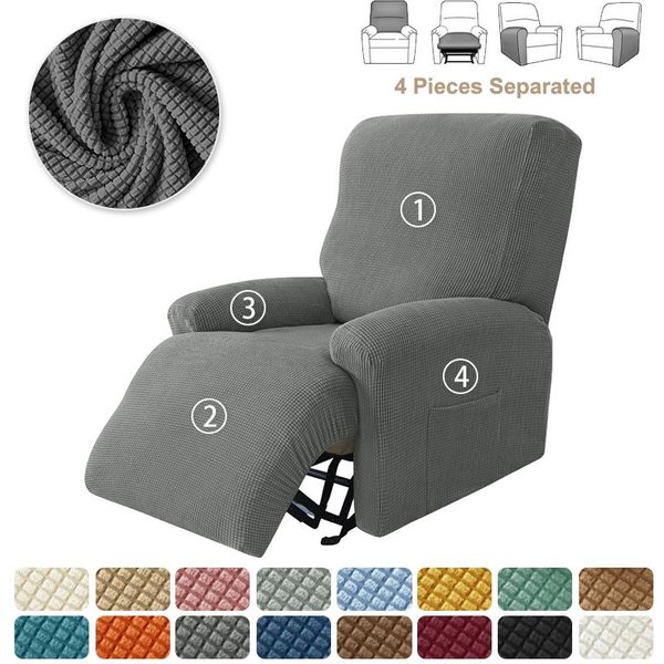 Funda Para SillóN Reclinable Dividida De 4 Piezas Para Sala De Estar Funda Para SillóN Reclinable Fundas Jacquard Para SillóN Fundas EláSticas Para Sofá 1 Plaza-image