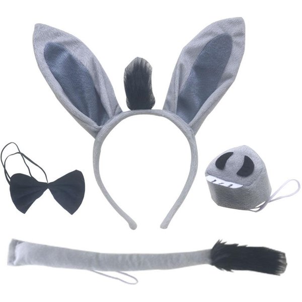 ZwierzęTa OsiołEk Opaska Na GłOwę Muszka Ogon RęKawiczki SpóDniczka Tutu Rekwizyty Anime Urodziny Halloween Kostium Cosplay Dla Dzieci DorosłYch StróJ Adult-image