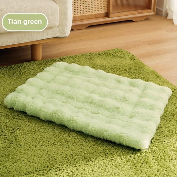 OtoñO E Invierno CáLido Engrosado Perro Burbuja Terciopelo ImitacióN Piel De Conejo CojíN Perro Mediano Y PequeñO Teddy Gato Colchoneta Para Dormir Nido Para Mascotas L-image