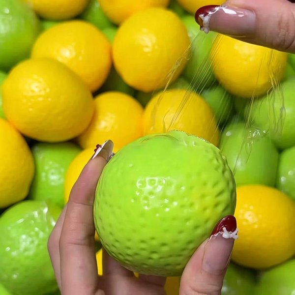 RęCznie Robiona ChrupiąCa Cytrynowa PiłEczka Antystresowa Do śCiskania, Asmr Sensoryczna Zabawka Do łAgodzenia Stresu, ZmieniająCa Kolor Mango, MięKka PiłEczka Fidget Green-image