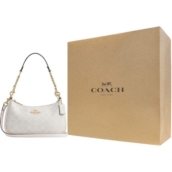 Bolso Cruzado Coach Teri De Cuero Artificial, Bolso De Hombro Mediano Para Mujer Blanco Tiza CV933-IMXU5 One Size 2 Beige-image