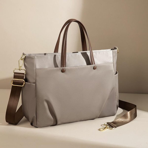Torba Na Laptopa Damska Do Noszenia DużA Pojemność Teczka Na Ramię Pojedyncze Crossbody Torba Tote PodróżNa Torba Dojazdowa Gray-image