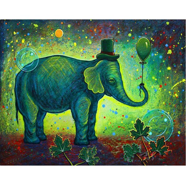 Pintura De Diamantes Elefante Bosque PedreríA Punto De Cruz Mosaico 5D Bordado De Diamantes 20X30CM-image