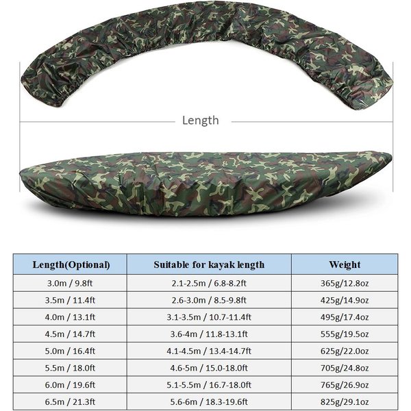 Cubierta Universal Profesional Para Kayak, Cubierta Protectora Para Almacenamiento De Polvo, Resistente Al Agua, Resistente A Los Rayos Uv, Para Canoa Y Barco Camouflage 1 4.5M-image