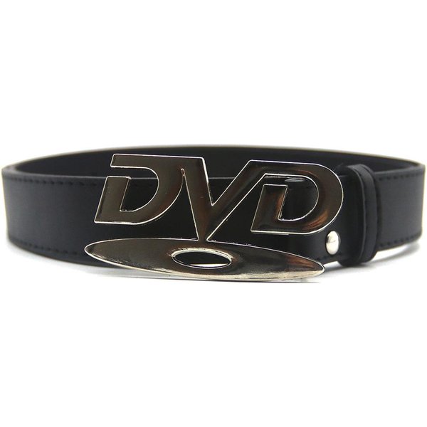 Modny Damski Pasek Pasek Hip-Hopowy Klamra DVD Pasek Niszowy Design Retro Kobiecy ZmysłOwy Pasek Do Spodni Jeansowa Dekoracja 105CM Czarny-image