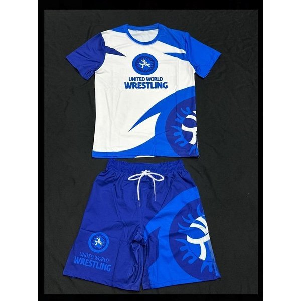 2026 Conjunto Deportivo De Lucha Para Adultos Y NiñOs Secado RáPido Transpirable Camisetas Rash Guard Pantalones Cortos Entrenamiento Para Deporte De Combate Traje S Blue-image