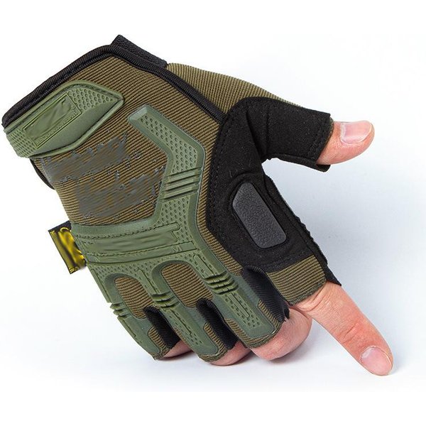 Odporne Na ZużYcie MęSkie RęKawice Taktyczne Dla Fana WojskowośCi Trening Wspinaczka GóRska Outdoor AntypośLizgowe RęKawice Taktyczne PółPalcowe XL-image