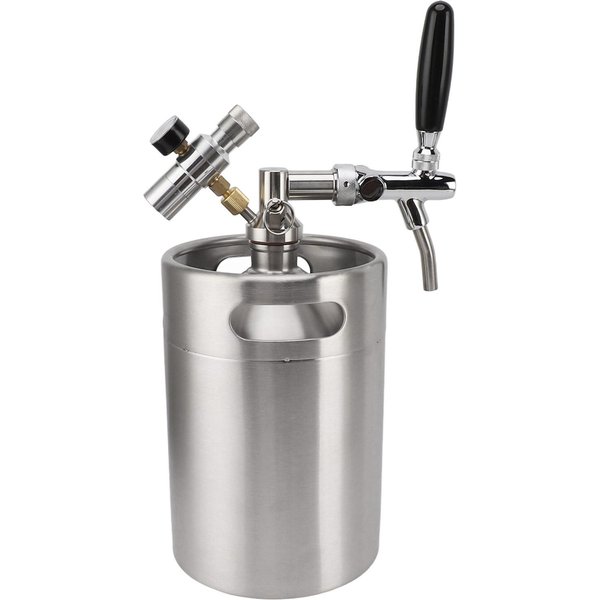 Mini Barril De Cerveza Growler 5L Acero Inoxidable PortáTil Presurizado Sistema Dispensador Casero Con 60PSI L-image