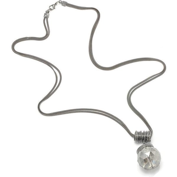 Collar Largo De Cristal Para Mujer JoyeríA Moda Cadena Negra Colgantes Collares Gray-image
