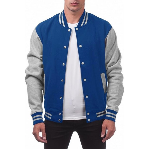 Chaqueta De BéIsbol Para Hombre Cuello Mao Manga Larga Cierre De Botones Abrigo Color Patchwork Con Bolsillos OtoñO Invierno Forro Polar Casual XXL Azul-image