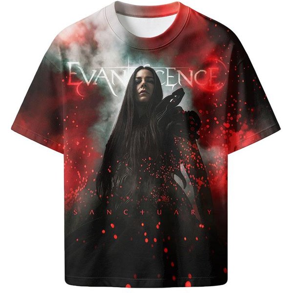 Camiseta De Tour De Rock Evanescence 2026 Nueva Estampado GráFico 3D Moda Streetwear Manga Corta Tops Casuales Camisetas Unisex Y2K Adulto Verano XXL Brown-image