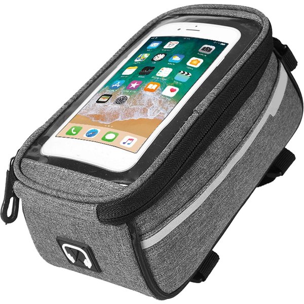 Bolsa Para TeléFono De Bicicleta, Bolsa Impermeable Para Cuadro Delantero De Bicicleta, Bolsa Para Tubo De Bicicleta, Bolsa De Ciclismo, Regalos De Ciclismo Gray-image