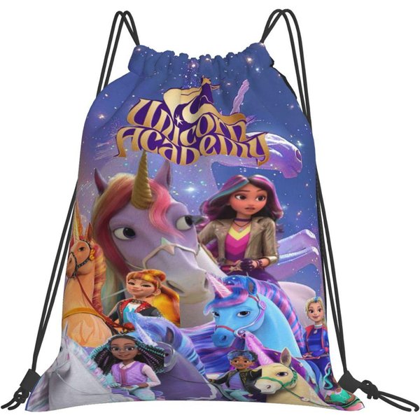 Mochilas Unicorn Academy Bolsas PortáTiles Con CordóN Bolsa Deportiva Bolsas Para Libros Para Hombre Mujer Escuela One Size-image
