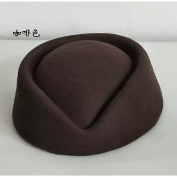 Boina Sombreros Auxiliar De Vuelo Azafata Sombrero De Aspecto Vintage Uniforme Azafata Sombrero Pillbox Sombrero De Gota 55-58Cm-image