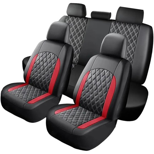 Juego Completo De Fundas Para Asientos De Coche, Ajuste Universal Protectores De Asiento Delanteros Y Traseros De Cuero Pu, Asiento Automotriz Compatible Con Airbag-image