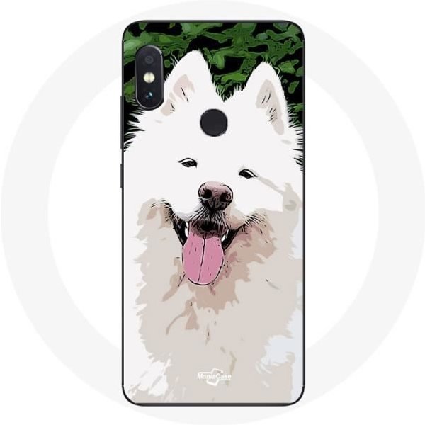 Funda - Maniacase - Xiaomi Redmi Note 5 AI - Flexible - Blanca - Samoyedo Blanco-image