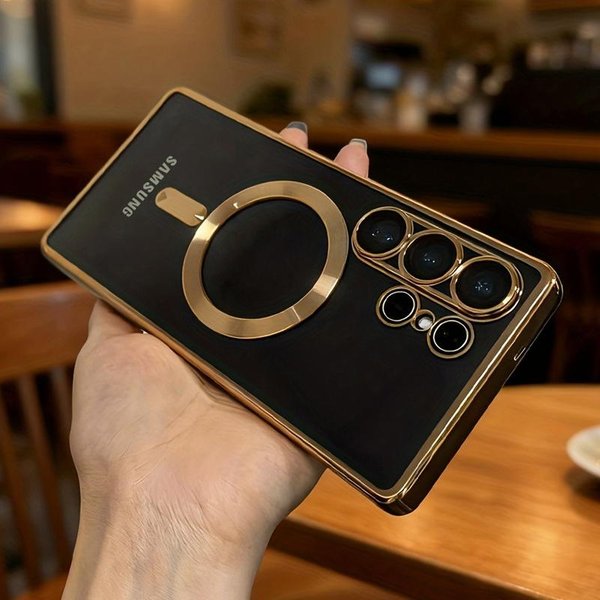 Przezroczyste Etui TPU Z PowłOką Galwaniczną Dla Samsung Galaxy S26 S25 S24 S23 S22 S21 Ultra Plus FE S26Ultra Dla Magsafe Pokrowiec Do łAdowania Bezprzewodowego Galaxy S25 Ultra-image