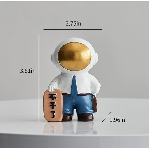 Ozdoby Astronauty Z ŻYwicy W Nowoczesnym Stylu Kreatywne RzemiosłO Akcesoria Na Biurko Do Biura I Gabinetu Prezenty Dla Dzieci Modna Dekoracja Domu White-image