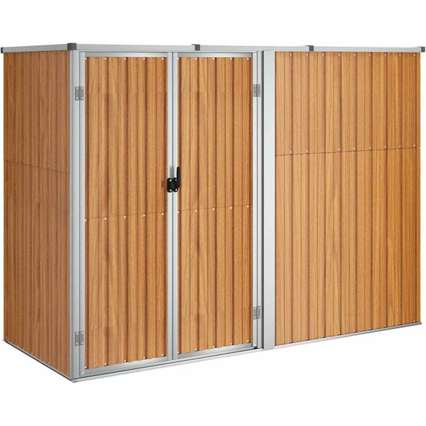 Cobertizo De Herramientas De JardíN MarróN 225X89X161 Cm Acero Galvanizado-image