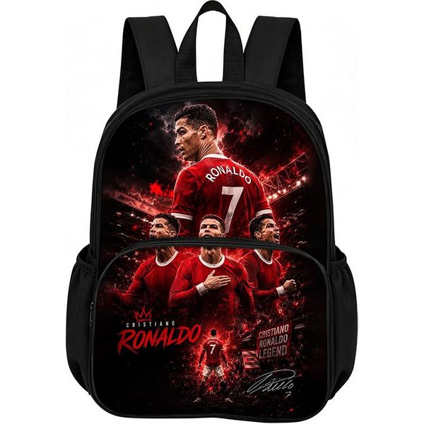 Aprende, Viaja Mochilas Escolares Ronaldo Con Bolsillo Frontal Mochila Estrella Del FúTbol Mochila Para Libros Mejor Regalo Mochila Deportiva De FúTbol-image