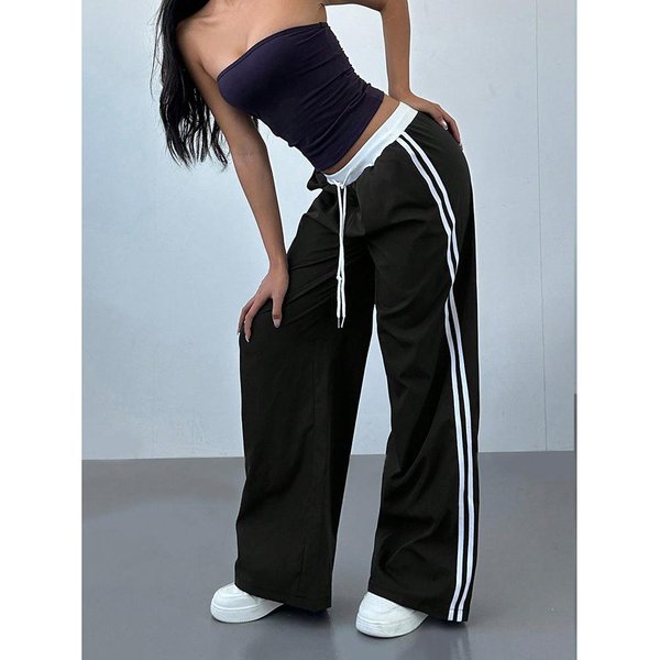 Pantalones Casuales Para Mujer En Verano Nuevos Pantalones Holgados Rectos Drapeados De Pierna Ancha VersáTiles XS Gray-image