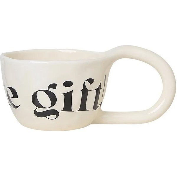 Taza De CeráMica Con DiseñO Del Alfabeto IngléS De 350 Ml, Asa Grande, Hecha A Mano, Irregular, Para Café, Desayuno, Leche, Avena Y Agua. 350Ml-image