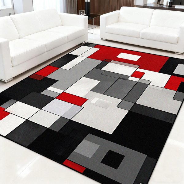 Geometryczne Nordyckie Dywany Do Salonu Dekoracja DużEj Powierzchni PokóJ Dzienny Mata Pod Sofę Zmywalne Dywany Do Sypialni AntypośLizgowa Mata Kuchenna 1.9X2.9Ft(60X90Cm)-image