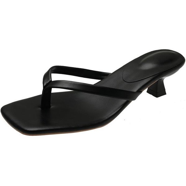 Damskie Letnie Seksowne SandałY Na Obcasie Modne SandałY Klapki Buty Damskie Klapki Luksusowe Wysokie Obcasy Kapcie Buty Damskie CzółEnka 36 Black-image