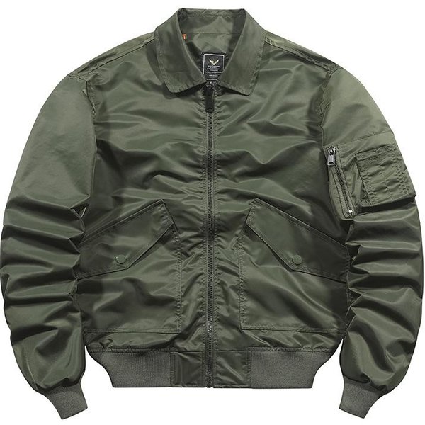 Chaqueta De Solapa De OtoñO E Invierno Chaqueta Bomber Chaqueta De Vuelo Para Hombre 4XL Gray-image