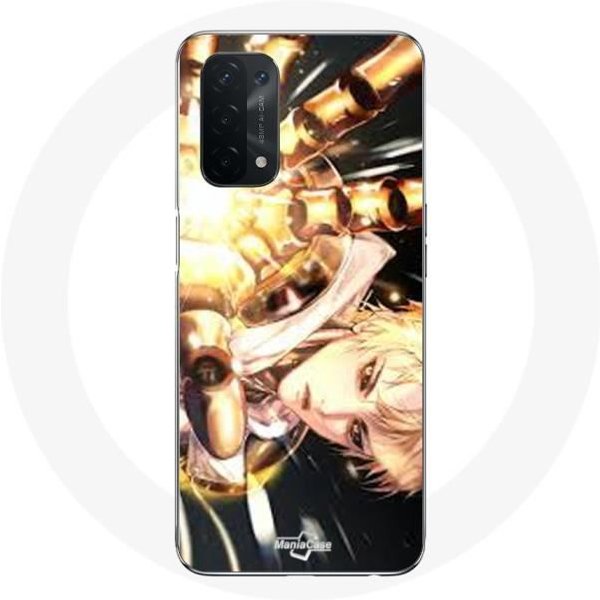 Funda Para Oppo A74 5G - Anime - Genos One Punch Man - Flexible - Blanca - ProteccióN Y DecoracióN-image