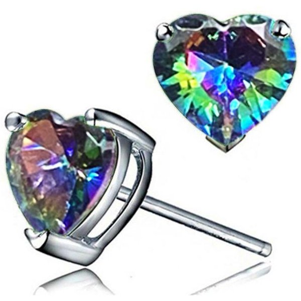 Huitan Delicados Pendientes De BotóN De CorazóN Con Circonita CúBica Varios Colores Disponibles Simples Elegantes Pendientes De Amor Para Mujer JoyeríA DeclaracióN-image