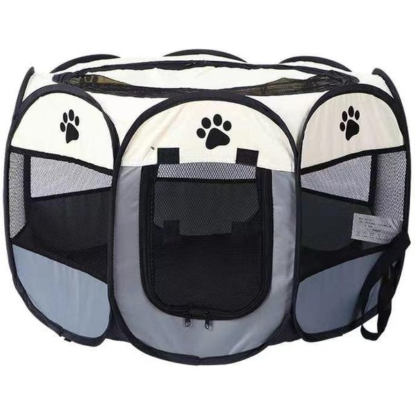 Tienda De CampañA Plegable PortáTil Para Mascotas, Caseta Octogonal Con Cerca Para Cachorros, Refugio Para Exteriores, FáCil De Usar, Jaula Grande Para Perros Y Gatos, Cercas Plegables Para Caseta. L-image