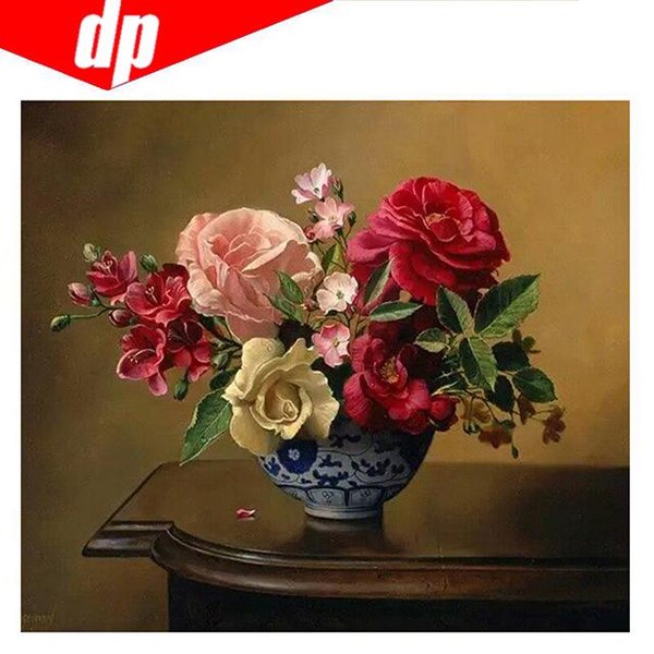 Pintura De Diamantes DIY 5D Flores Bordado De Diamantes 3D Punto De Cruz Labores 20X30-image