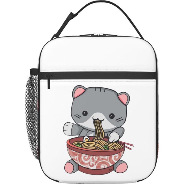 Bolsa De Almuerzo Aislante Gato Ramen Kawaii Para Mujeres NiñOs Fiambreras A Prueba De Fugas Fiambrera TéRmica Bolso One Size-image
