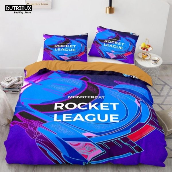 Kit De Ropa De Cama Individual Rocket League Cama Individual Cama Doble TamañO Queen TamañO King Dimensiones Funda NóRdica EU Single(135X200Cm)-image