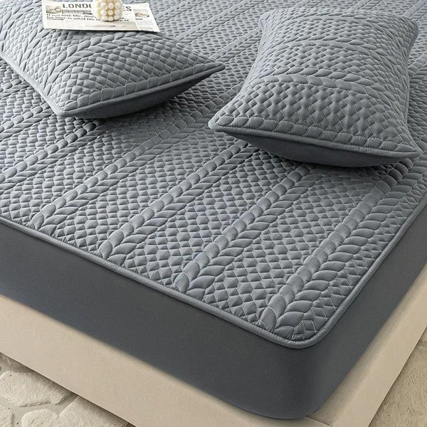 1 Szt. Wodoodporny Pokrowiec Na Materac Siatka Dopasowane PrześCieradłO Ochraniacz Na Materac Rozmiar Twin Full Quuen King 160*200 Pokrowiec Na Materac Only 1PC Pillowcases Szary-image