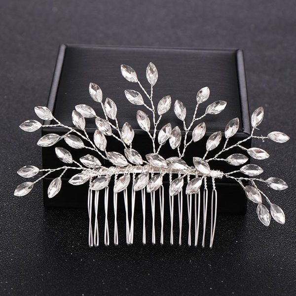 Peine Para El Cabello Con PedreríA Para Boda Adornos Para La Cabeza De La Novia Peines Para El Cabello De Boda Accesorios Para El Cabello Accesorios De JoyeríA De Cristal Para Novias-image