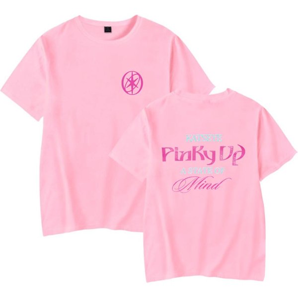 Katseye Koszulka Nowy Album Pinky Up Koszulka 2026 Merch OkrąGłY Dekolt KróTki RęKaw Unisex Damska Koszulka 2XL Pink-image