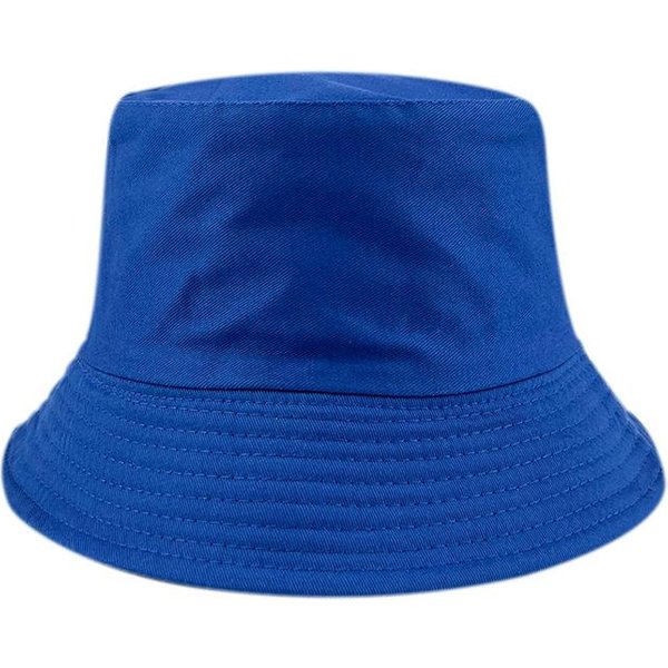 Sombrero De Pescador De AlgodóN Puro De Alta Calidad, Doble Cara, VersióN Coreana, Sombrero Tipo Cuenca Para Adelgazar La Cara, Sombrero De Cubo Con ProteccióN Solar, Bordado M(56-58Cm) Blue-image