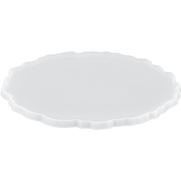 Bandeja De Frutas Molde De Silicona Excelente Rendimiento Lavable Reutilizable FáCil Limpieza Bandeja DIY Posavasos White-image