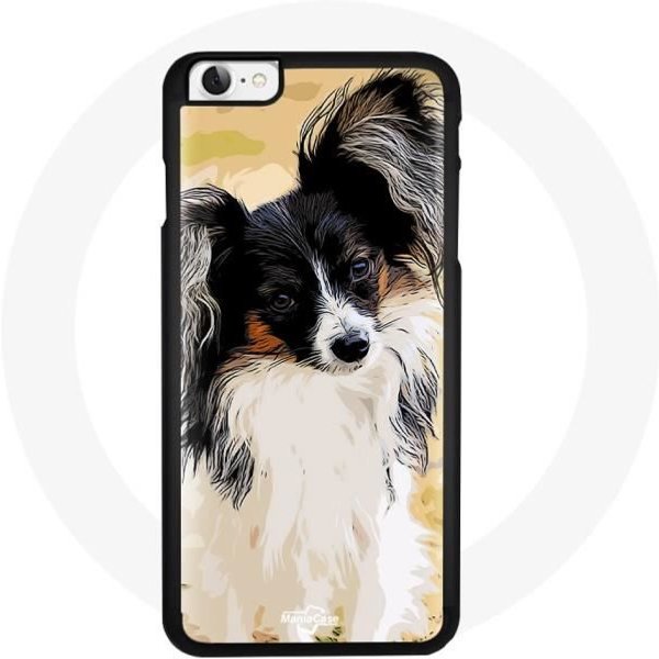 Funda Iphone 6 - Maniacase - Perro Spaniel Nano Continental - Flexible - Negra - Mixta-image