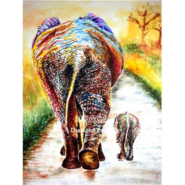 Pintura De Diamante 5D, Punto De Cruz, Bordado De Diamantes Hecho A Mano, Elefante Africano, DecoracióN Del Hogar 20X30CM-image