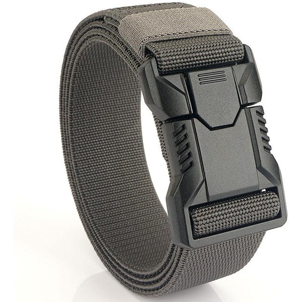 Nowa Klamra Z Szybkim Zwalnianiem Ze Stopu Aluminium Pasek Elastyczny Dla MężCzyzn WytrzymałY Pas Taktyczny Kowbojski Outdoorowy Pas Armii Polowanie 125Cm Black-image