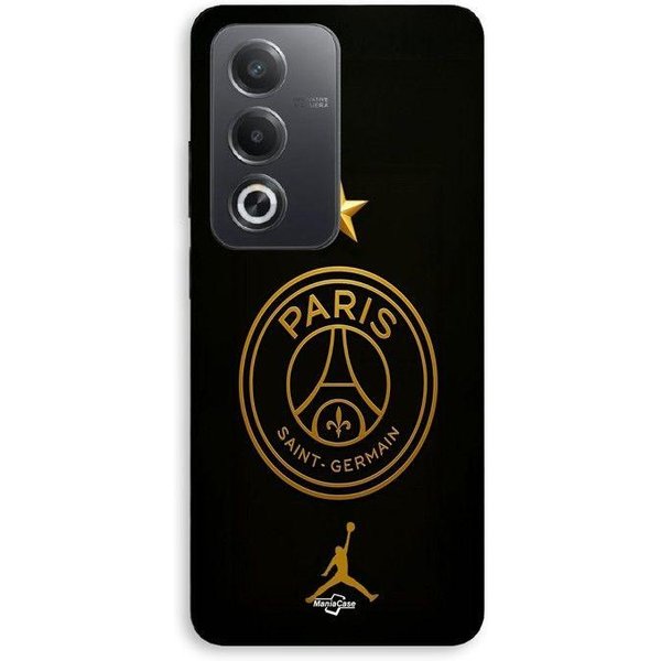 Etui Na Telefon - Maniacase - Oppo A80 - Silikonowe - Czarne - Logo PSG ZłOte Gwiazda Mistrza-image