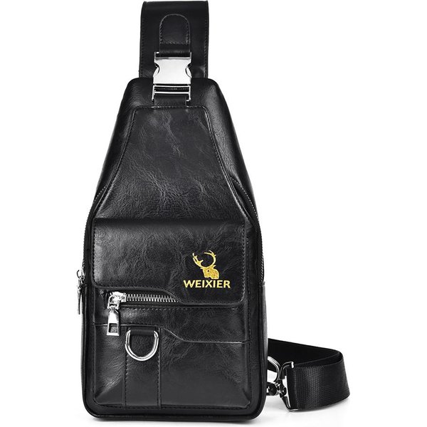 Bolso Bandolera Weixier Para Mujer Y Hombre, De Piel, Tipo Bandolera, Para El Pecho, Mochila De Viaje-image