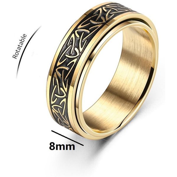 PierśCienie Antystresowe Viking Dragon Ze Stali Nierdzewnej Dla MężCzyzn Fidget Spinner, Darmowa WysyłKa, PierśCień Obrotowy, RelaksująCy I PrzeciwlęKowy Anillo 8 Beige-image