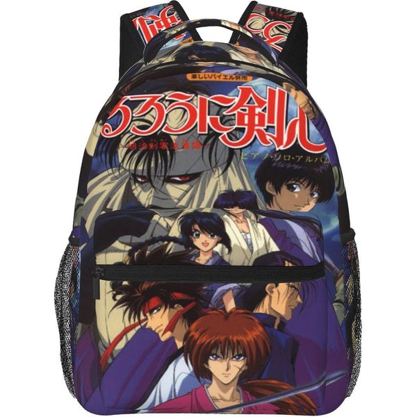 Rurouni Kenshin Samurai X Himura Anime Mochila Escolar Mochila De Senderismo Viaje Mochila De DíA Para NiñOs NiñAs Mochila Para Libros Bolsos De Hombro One Size Gray-image