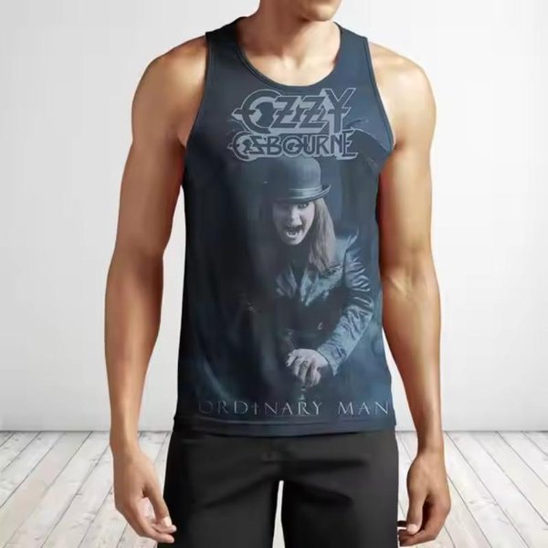Rock CláSico Ozzy Osbourne Camisetas Sin Mangas Estampado 3D Ropa Urbana Hip Hop Oversize Fitness Gimnasio Chaleco Tops Sin Mangas Ropa Para Hombre 6XL Black-image
