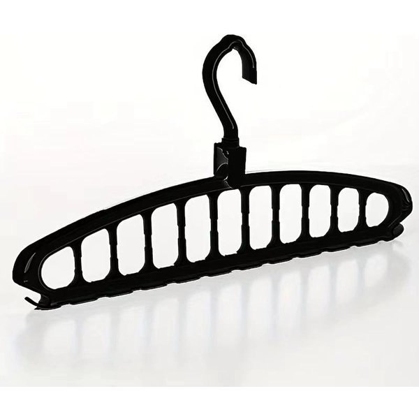 Nuevo Organizador De Perchas Para Ropa, Organizador De Armario, Percha Ahorradora De Espacio, Percha Multipuerto Para Ropa, Perchas De PláStico Para Guardar Bufandas Y Ropa 1Pcs Negro-image