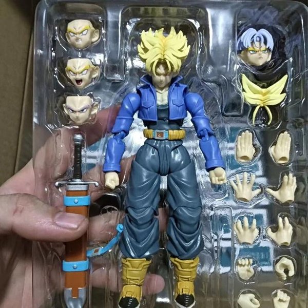 SHF Dragon Ball Z Figura Super Saiyan Trunks Figura De AccióN MóVil PVC ColeccióN Anime Chico Del Futuro Torankusu Figuras Modelo Juguetes-image